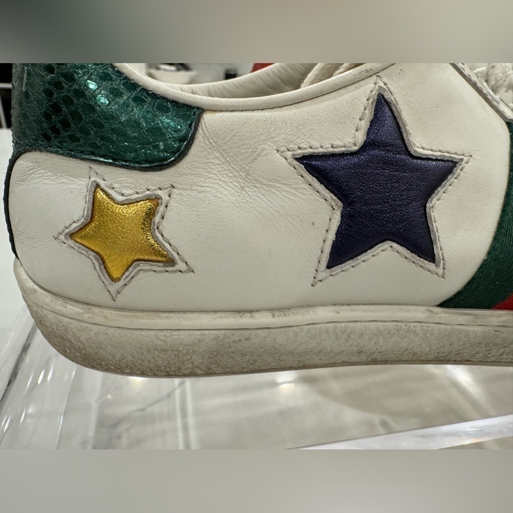 GUCCI ACE metallic star leather size IT 37.5 - Picture 3 of 13